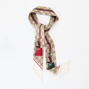 구찌 프린트 실트 트윌 넥 보우 784959 3G001