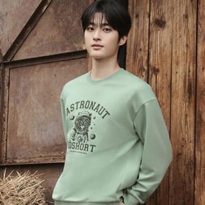 남성 코숏 더블니트 테마 그래픽 맨투맨 티셔츠 PHF4TR1210