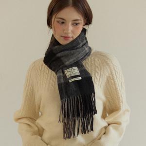 [아워호프] Ordinary Check Wool Muffler - Black Grey Check [H25WT-AC03-BGC]