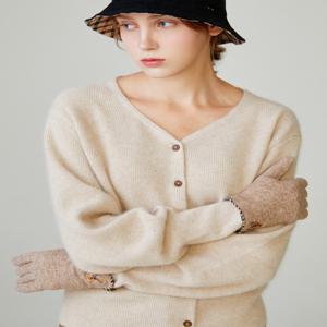 액세서리 DCGV4F901I2 [여성장갑]베이지 울 베어 자수 스마트폰터치 장갑