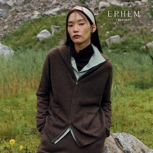 에르헴 25FW 캐시미어 100 루즈핏 스트링 후드 집업 1종