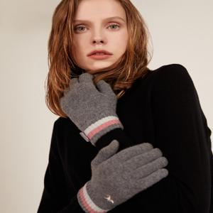 헤지스 액세서리 [[25FW]] HIGV5F920G2 [선물추천][Online Limited] 그레이 퍼피자수 울혼방 장갑 (스