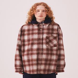 MNS Classic Check Oversized Shirt Jacket_Burgundy