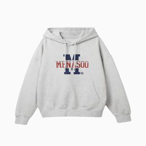 Menasoo Basic Hoodie_White Melange