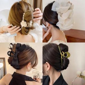 집게핀 20종 모음전 왕 리본 쉬폰 오간자 반묶음 올림머리 헤어 머리 핀