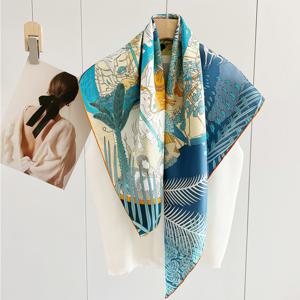 미셸 여성 사각 스카프 사파리 봄 가을 사계절 포인트 머플러 S83