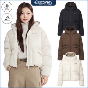 디스커버리 25FW신상 여성 오버핏 아웃포켓 다운 크롭 숏패딩 DWDJ9P056