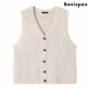 정상가:59,000원 ㅣ V넥 버튼업 베이직 니트 베스트 (XP4VW001L0)