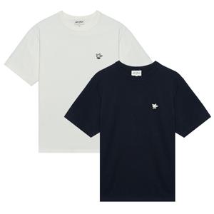 메종키츠네 바리스타 폭스패치 티셔츠 CKNU00102KJ7014