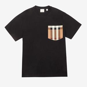 버버리 체크 포켓 코튼 티셔츠 8080323