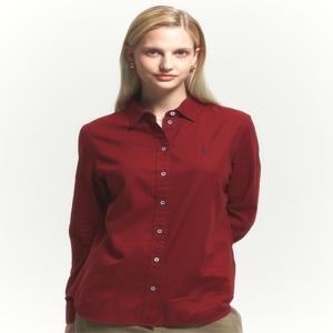 헤지스 여성 [[24FW]] HSSH4D814W2 [가격인하][면100%] 브라운 경량트윌 긴소매 셔츠