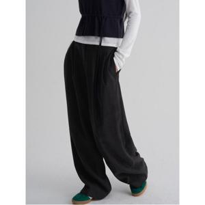 폴리피치 와이드 슬랙스  블랙
