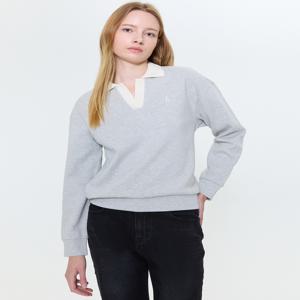 헤지스 여성 [[24FW]] WSTS4D801G2 [스테디셀러][면] 그레이 루즈핏 긴소매 카라 티셔츠