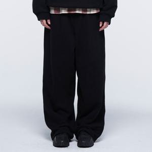 공용 원턱 와이드 스트링 스웻 팬츠 WO336TJPTZ01