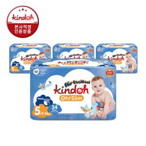 [1박스] 오슬림 에어쿨쿨 팬티형 기저귀 5단계 4팩 (136매)