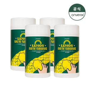 온예록 올인원 청소 세정 롤티슈 170매 4개 레몬선샤인