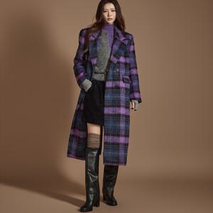 J2483 체크 누빔 코트