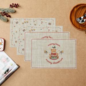 코지베어 크리스마스 베어 식탁매트 4P세트