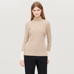 [본사] [Online Exclusive] 투톤 슬리브 슬림 립 니트_BAKPE1561BG