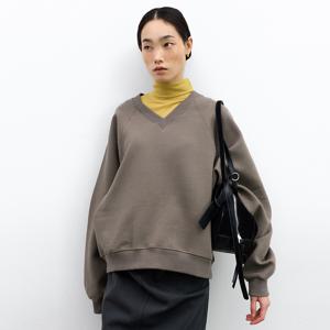 [12월02일 예약배송] Rounded cotton V-neck sweatshirts