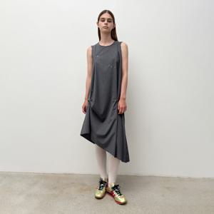 UNBALANCED LONG DRESS (charcoal)