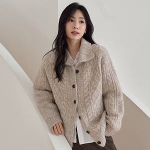 [제작] 브링 루즈핏 보카시 꽈배기 니트 가디건 84544 빅사이즈 여성의류