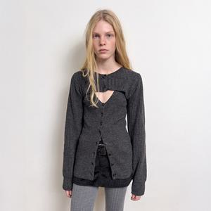 BOLERO LAYERED KNIT CARDIGAN (dark grey)