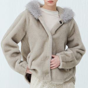 [최초가 89,000원]플러프 FAUX 밍크 폭스 트리밍 후드자켓