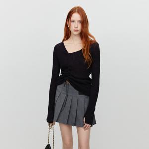 던스트 SHIRRING KNIT TOP NAVY_UDSW5A204N2