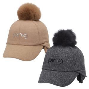 [핑골프] 양말사은품 여성 퍼방울 귀달이 변형 볼캡 121D4CP052