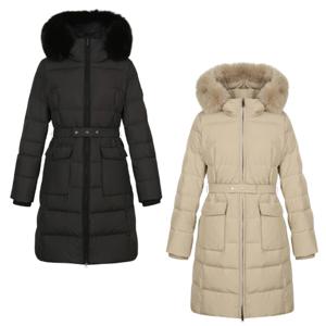 [핑골프] 양말사은품 여성 벨티드 폭스퍼 후드 덕다운 점퍼 121D4JA453