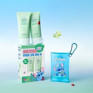 [디즈니 콜라보] 어성초 진정 그린 톤업 선크림 1+1 기획세트 (50ml+50ml+PVC 파우치)