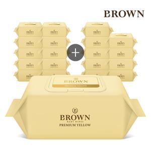 [브라운]프리미엄 옐로우 72매 캡 아기물티슈 10+10팩