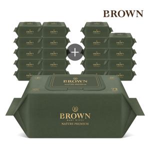 [브라운]네이처 프리미엄 72매 캡 아기물티슈 10+10팩