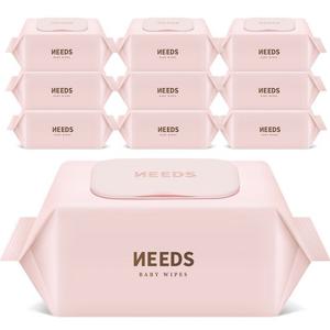 니즈 핑크 대용량 102매 캡 아기물티슈 10팩