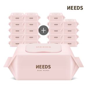 [브라운]니즈 핑크 102매 캡 아기물티슈 10+10팩