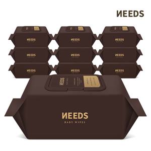 [브라운]니즈 브라운 플러스 70매 캡 고평량 아기물티슈 10팩