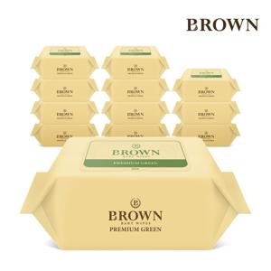브라운 프리미엄  그린 아기물티슈 20매 휴대용 리필형 12팩