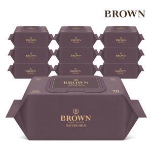 [브라운]네이처 마일드 아기물티슈 70매 캡 10팩
