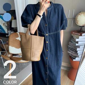 [브리치]  /  여름 반팔 루즈핏 캐주얼 데님원피스 (2컬러)