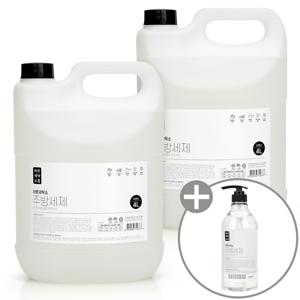 바른세탁소 대용량 주방세제 4L 2개+펌프용기 / 과일 야채 식기세척용