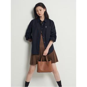 코튼 트윌 워싱 오버핏 셔츠  블랙 (BF5864C015)