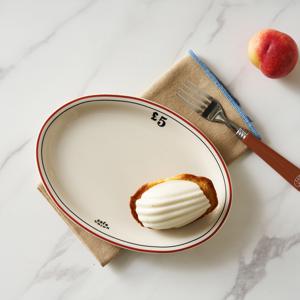 카페유니온 타원형접시 L20 레드