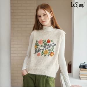 정상가:69,000원 ㅣ 플라워 레터링 니트 베스트 (DP3VW003A)
