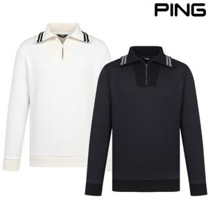 남성 본딩 니트 카라 반집업 긴팔 티셔츠 111C4TR015