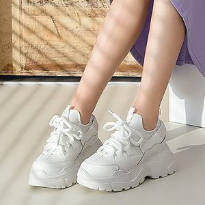 (천연소가죽)티안나는 8cm키높이 어글리슈즈 속굽 스니커즈