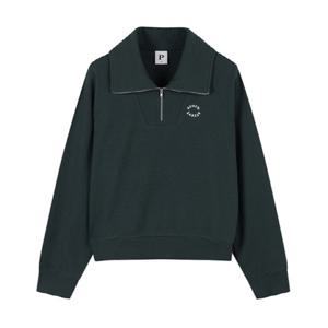 여성 소프트테리 하프집업 크롭 맨투맨 티셔츠 PHE3TR2030