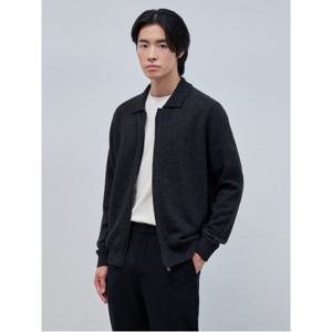 칼라넥 집업 카디건  애쉬 (BC485AC154)