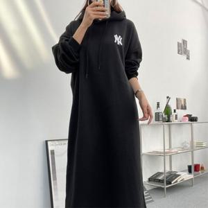 [하프클럽/567스타일]기모 후드 빅사이즈원피스 루즈핏 오버핏 겨울 맨투맨원피스 홈 임산부 만삭 77사이즈