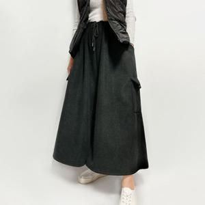 [하프클럽] 코듀로이 기모 와이드 골덴 치마바지 라샤
